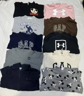 Gap, Tommy Hilfiger, Disney, Under Armour, and Abercrombie Sweatshirts - 20 Pieces