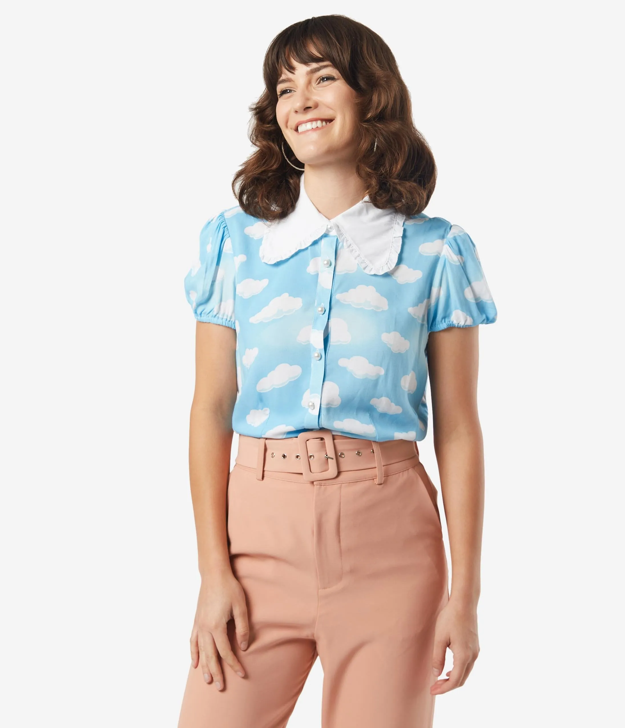 Hell Bunny 1950s Cloudy Sky Daydream Blouse