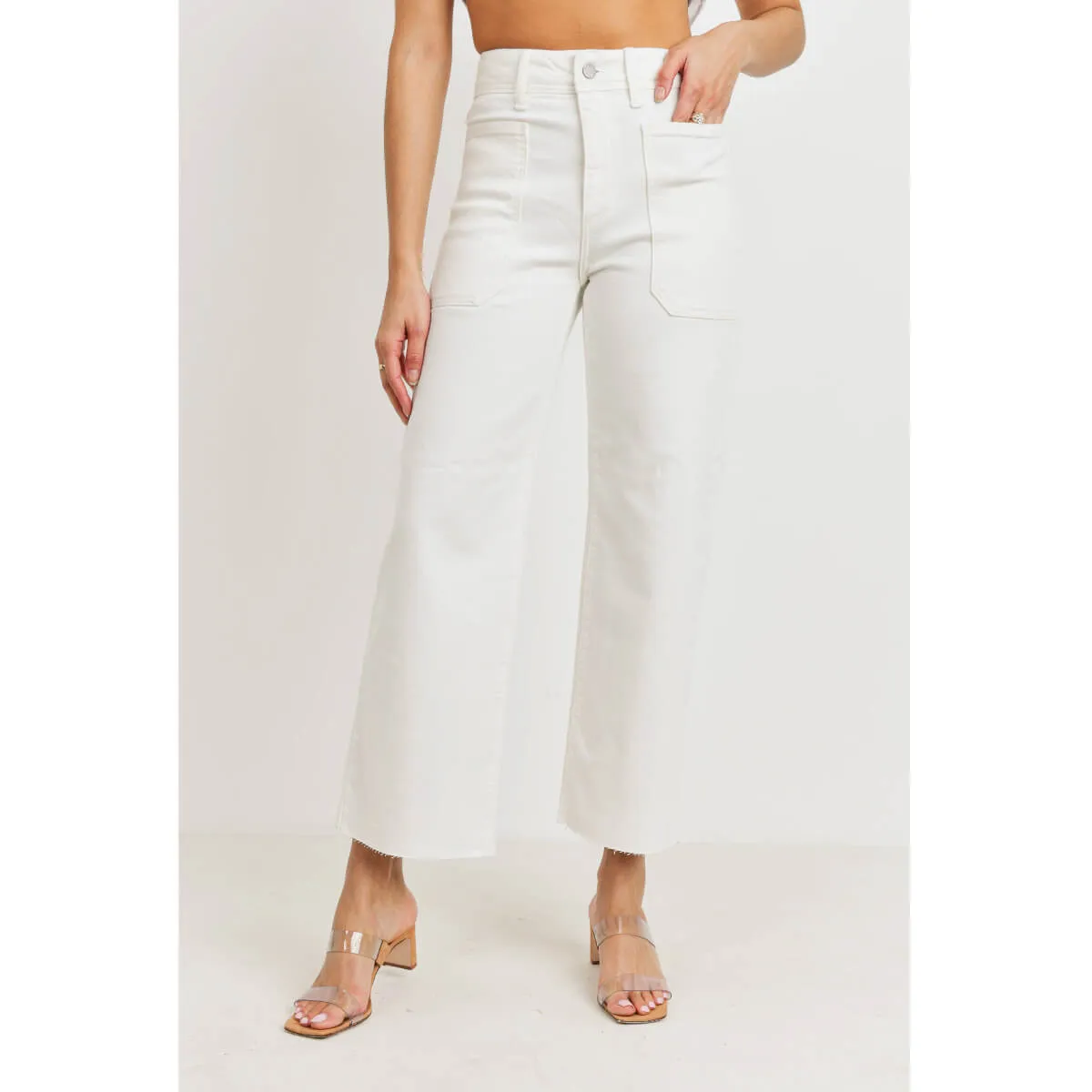 High Rise Utility Wide Leg Jeans