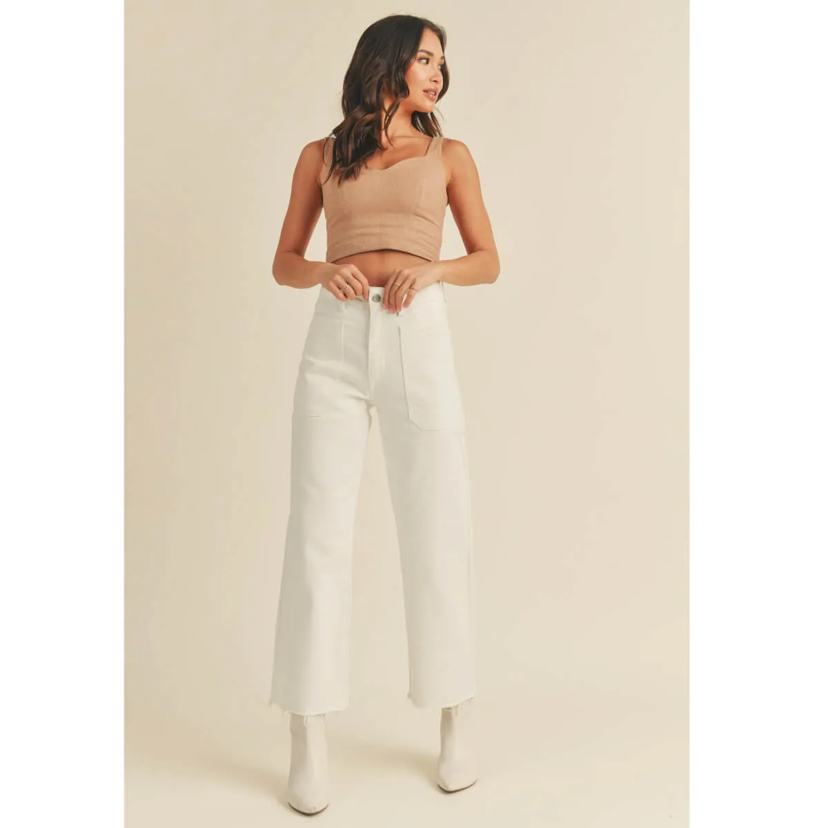 High Rise Utility Wide Leg Jeans