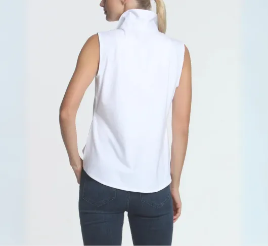 Hinson Wu - Sleeveless Button-Down Blouse in White