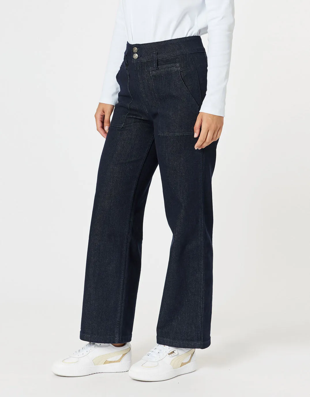 Hudson Wide Leg Jeans - Dark Denim