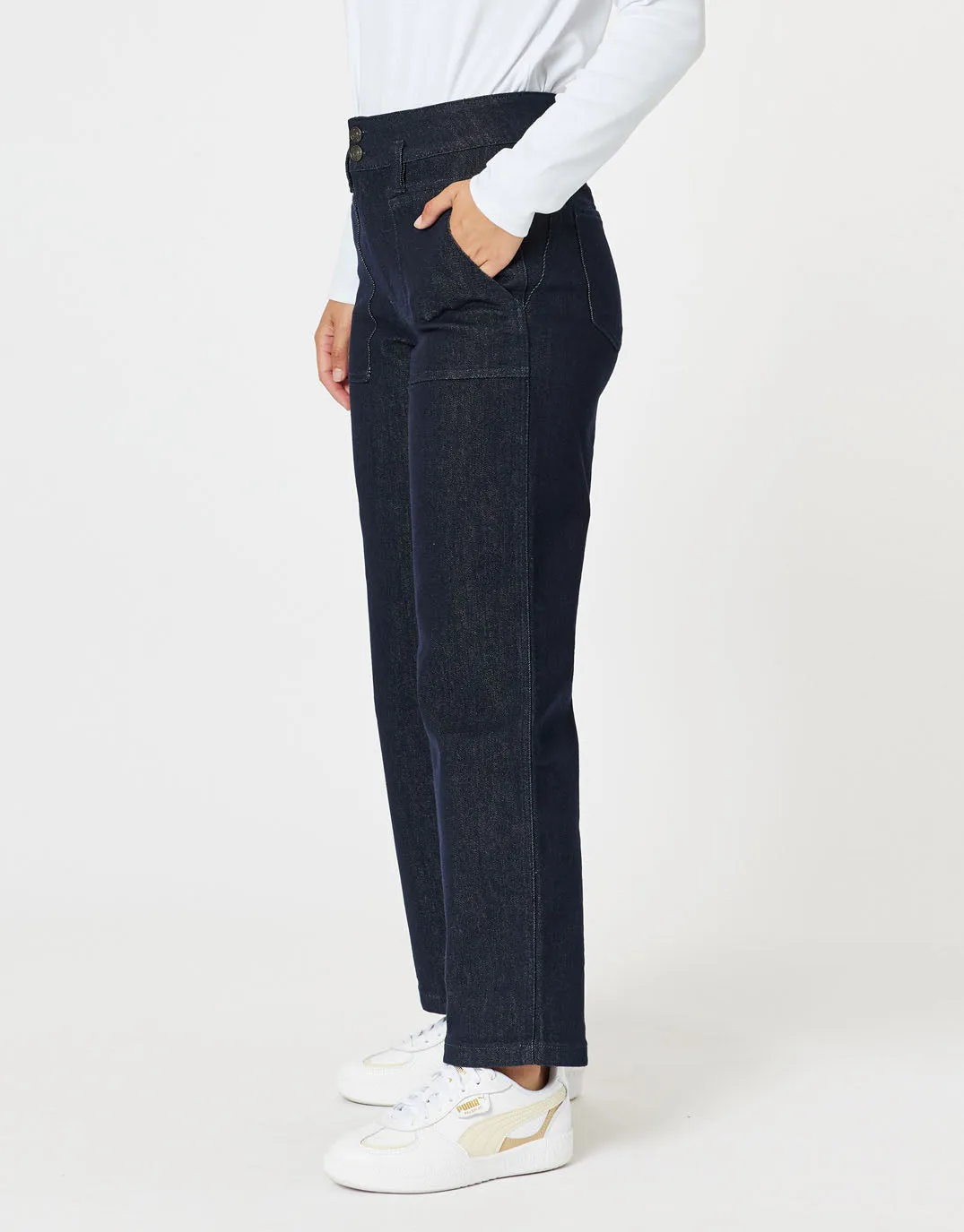 Hudson Wide Leg Jeans - Dark Denim