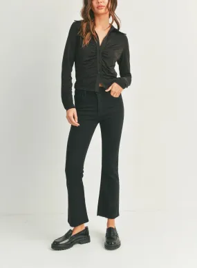 JBD Black Cropped Flair Jeans