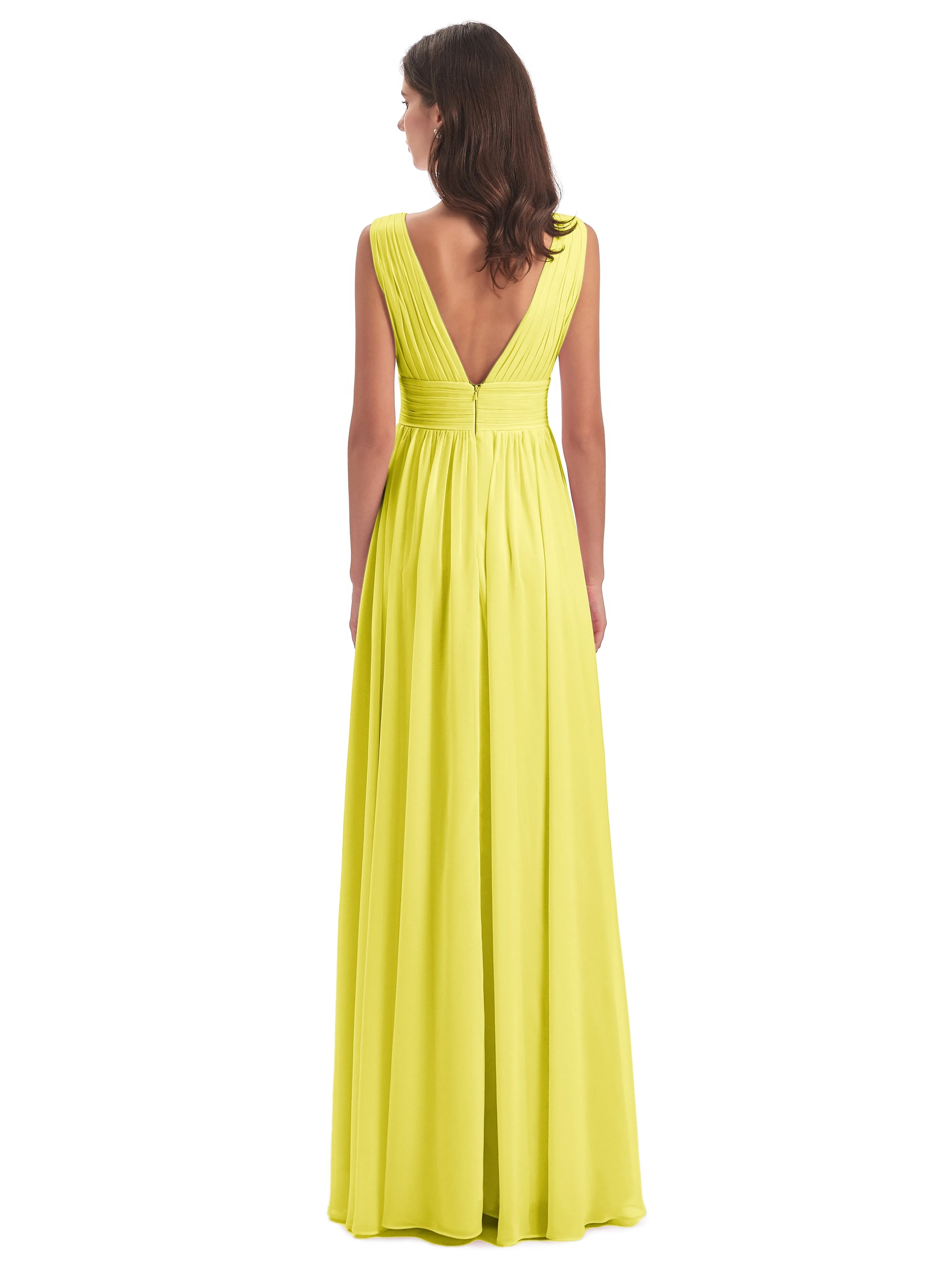 Lemon Bridesmaid Dresses Uk Charming Chiffon V Neck Split Long Bridesmaid Dresses