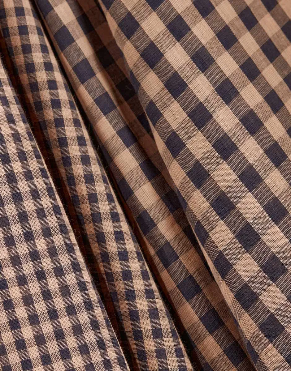 Maple Night Double Sided Gingham Cotton Double Gauze Fabric, Atelier Brunette