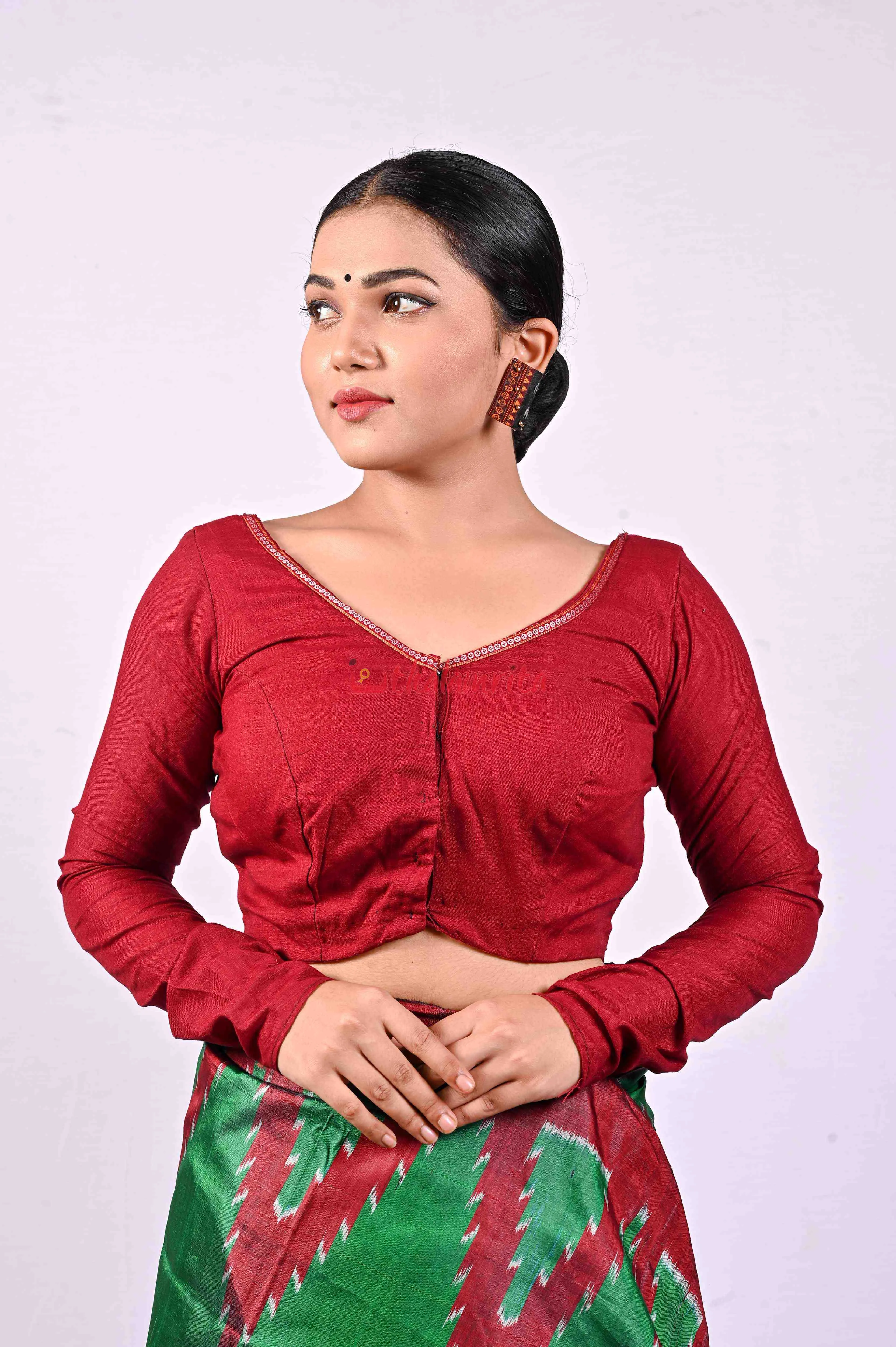 Maroon Full Hand (Blouse)