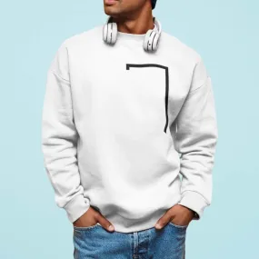 Men's Stylish Angled Logo Crew Sweatshirt