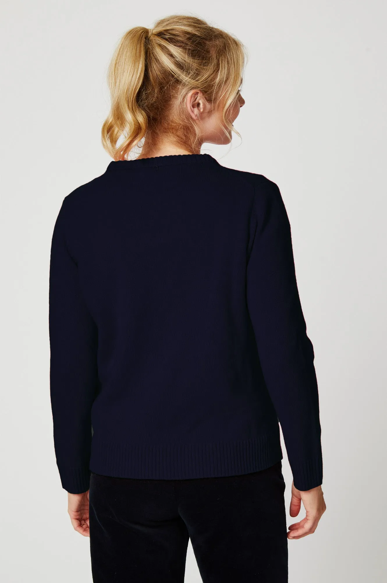 Merino Wool Cali Jumper | Navy/Cream