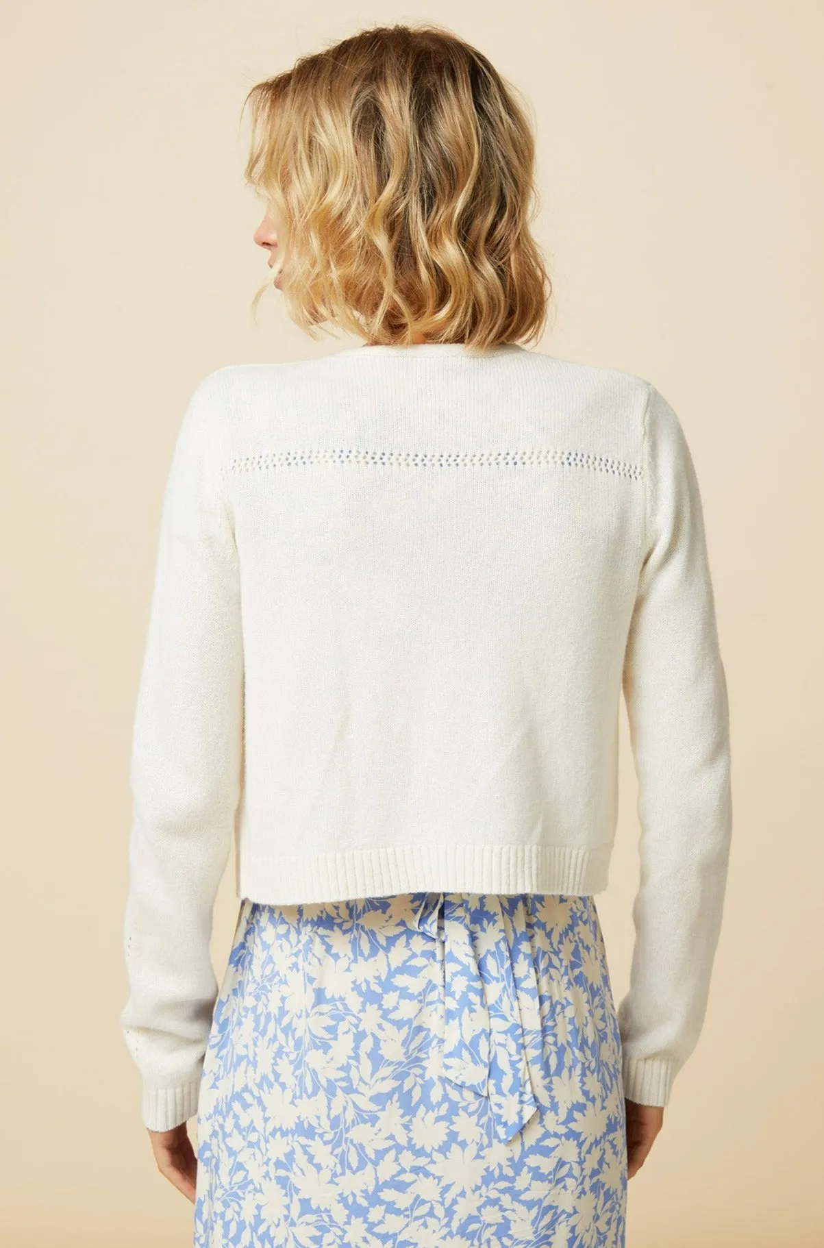 Merino Wool Edge To Edge Cardigan | Ivory