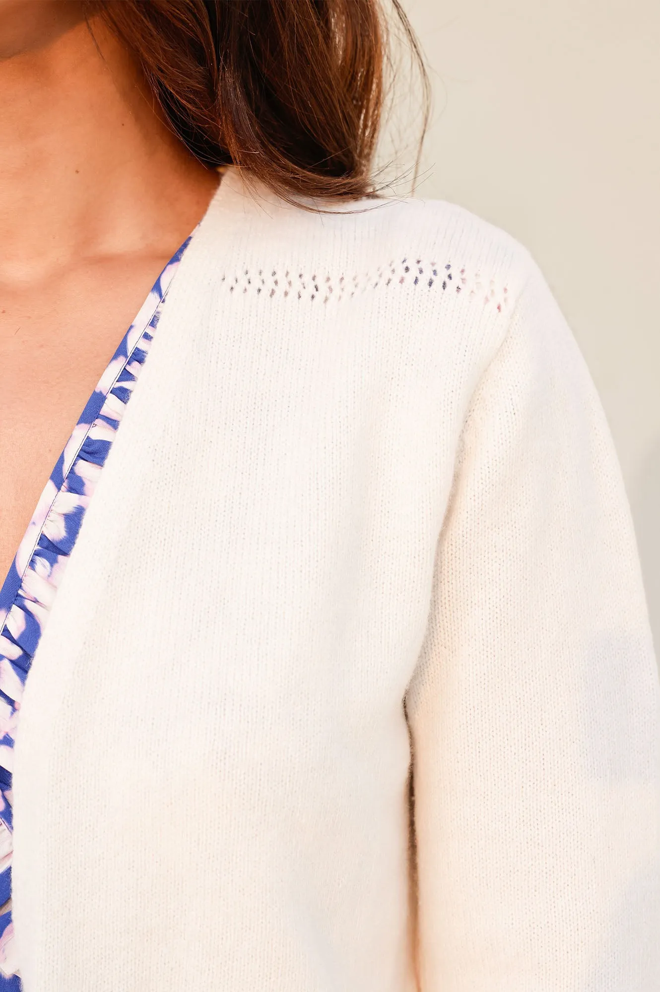 Merino Wool Edge To Edge Cardigan | Ivory