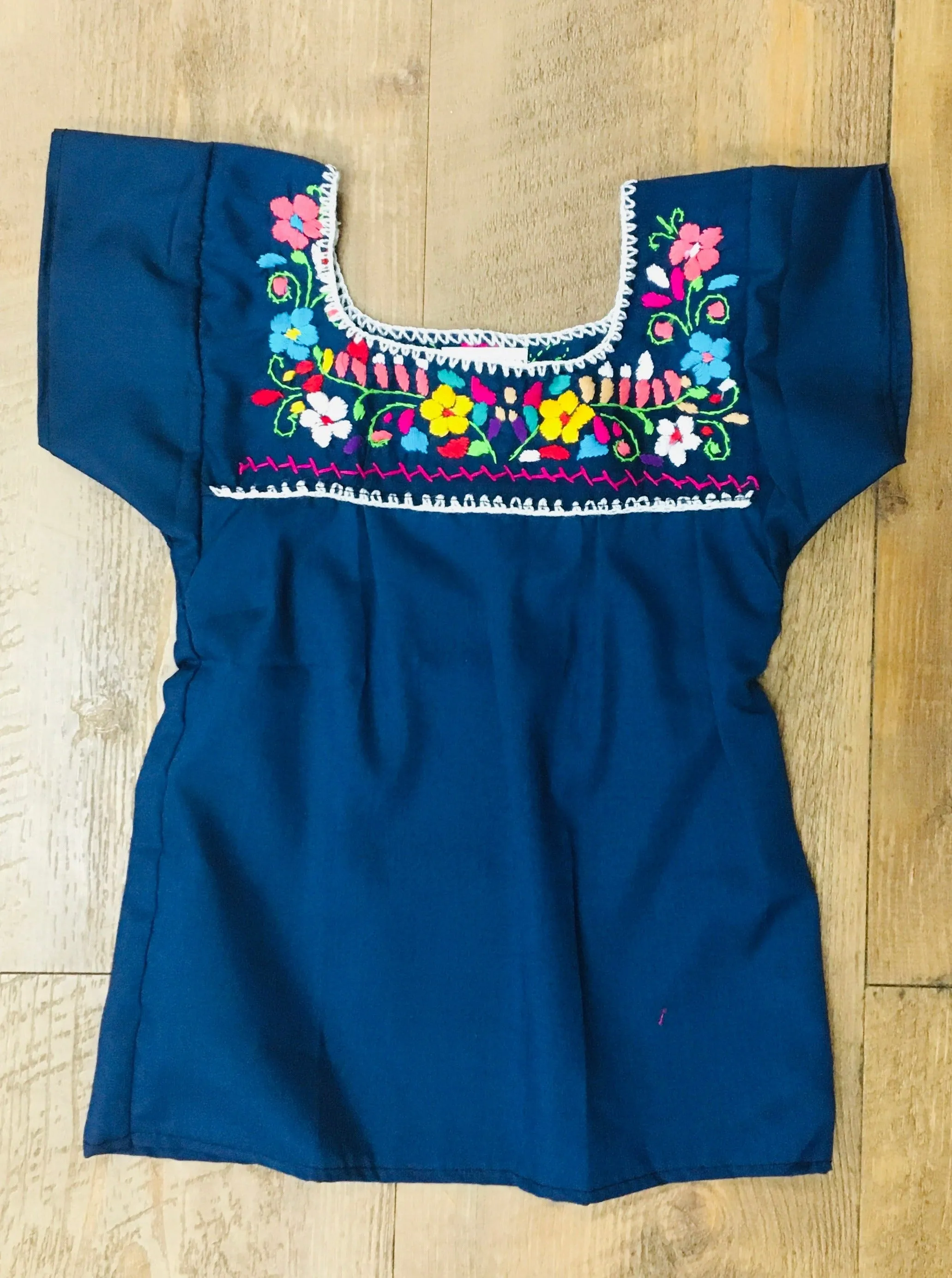 Mexican Girls Tehuacán Navy Top