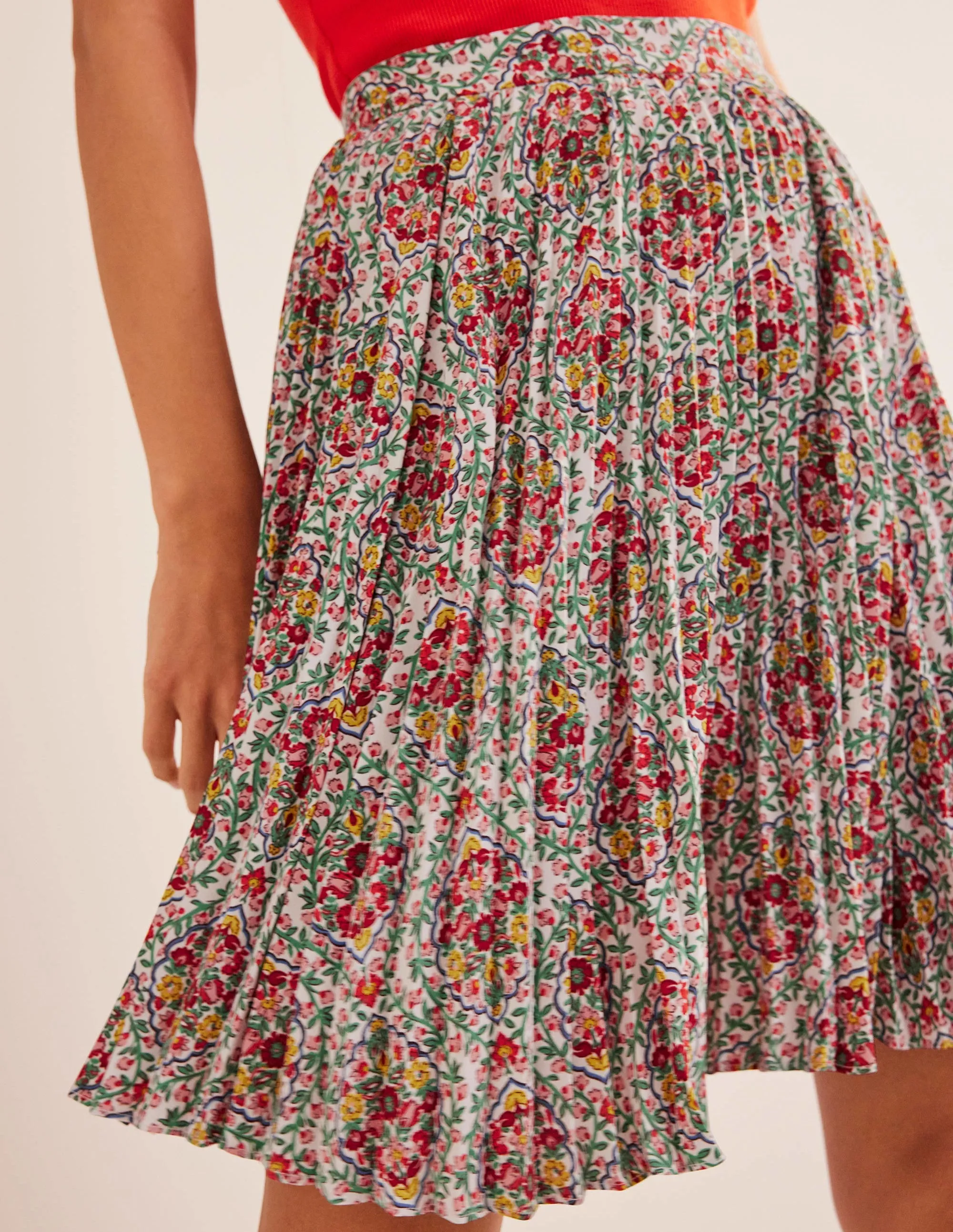 Mini Pleated Skirt-Multi, Vine Terrace