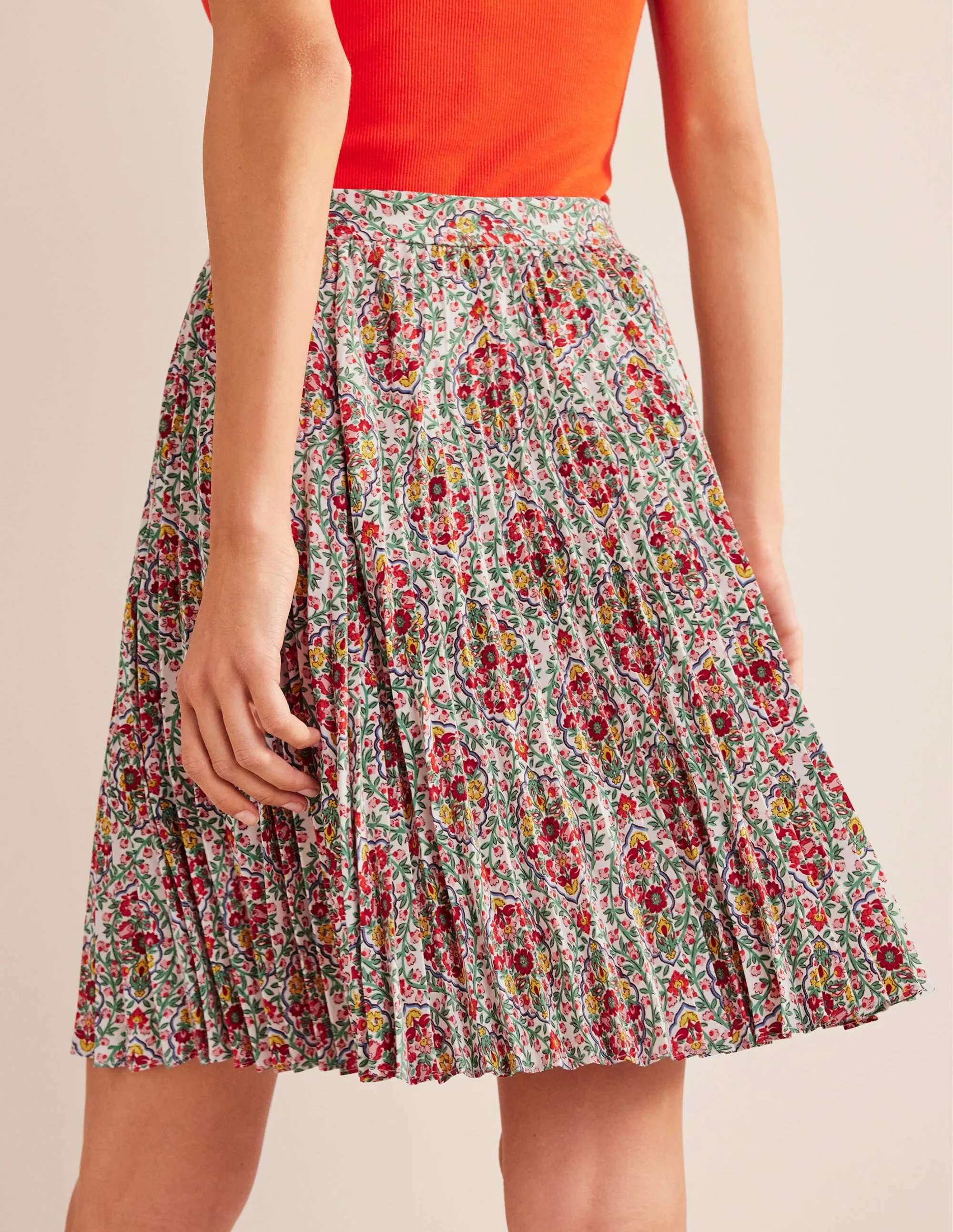 Mini Pleated Skirt-Multi, Vine Terrace