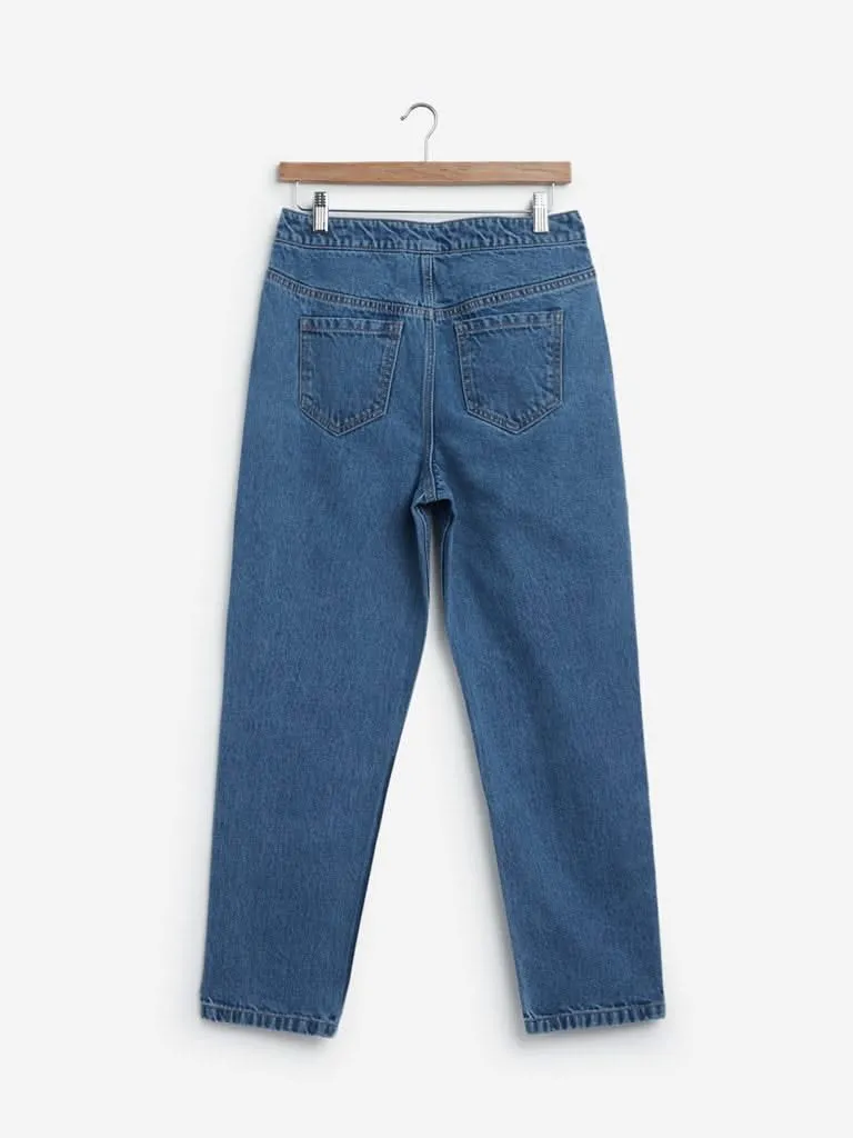 Nuon Blue High-Waist Mom Jeans