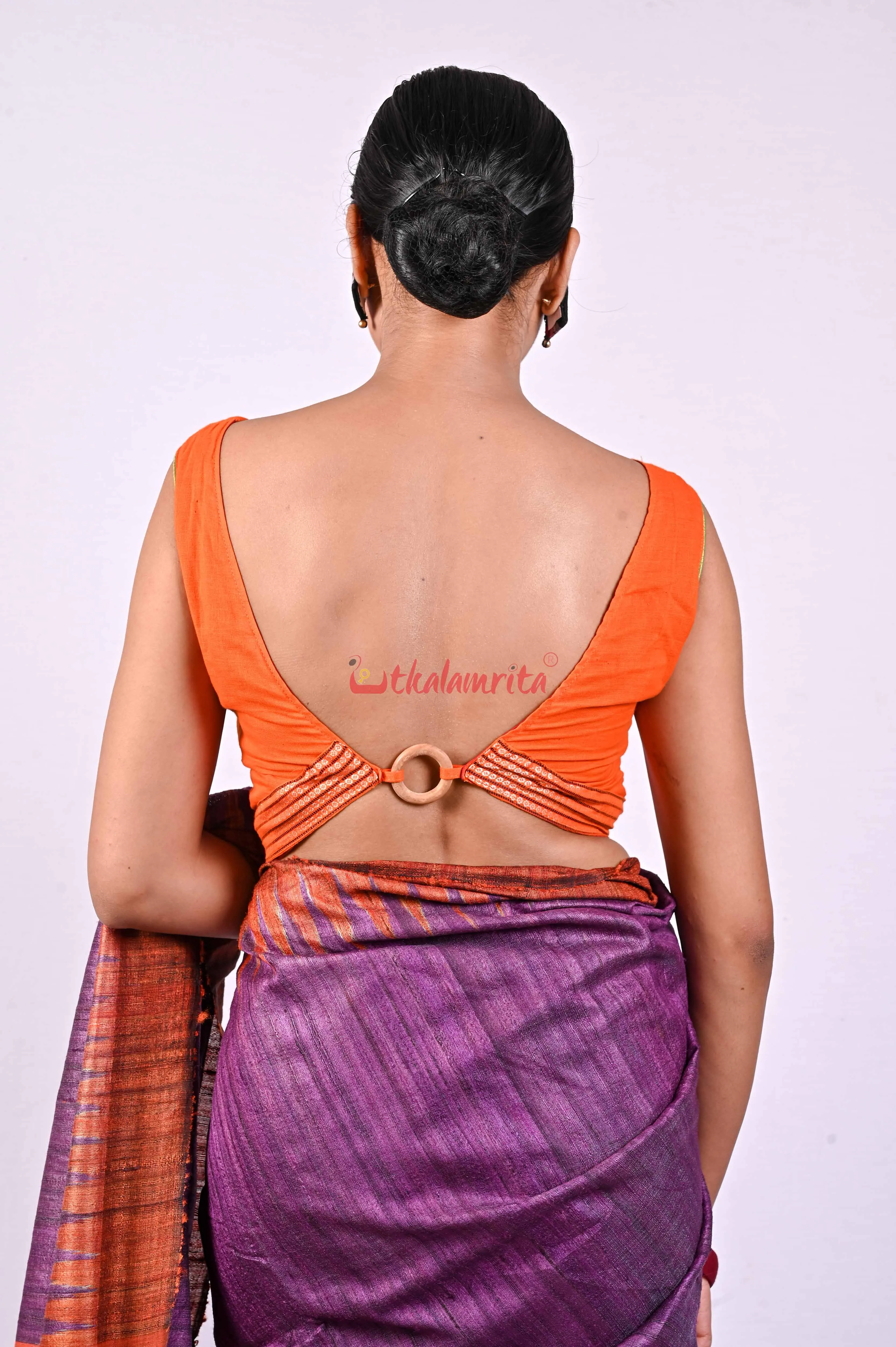 Orange with Wood Round (Blouse)