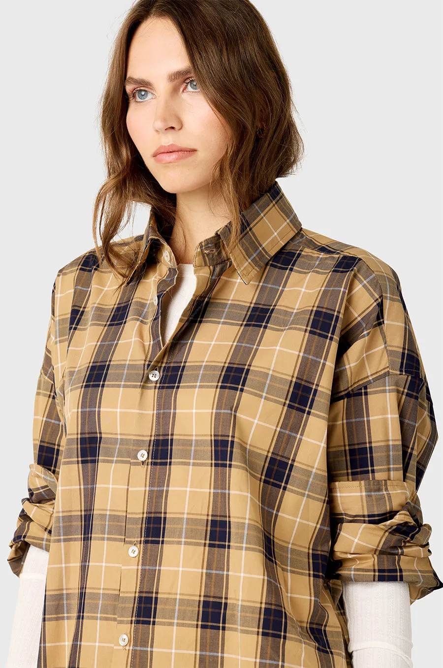 PLAID SUNDAY SHIRT IN CAMEL