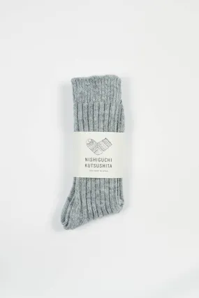 Praha Wool Ribbed Socks | Light Grey