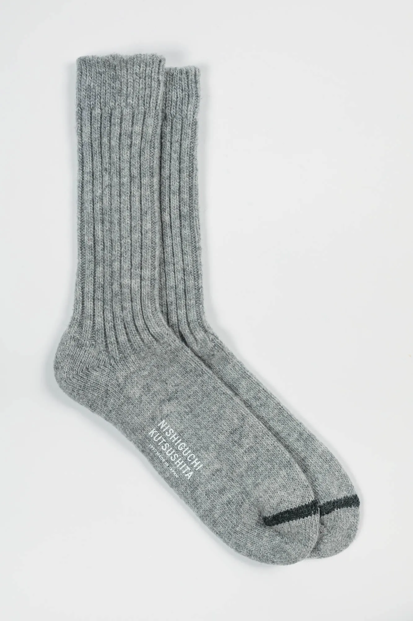 Praha Wool Ribbed Socks | Light Grey