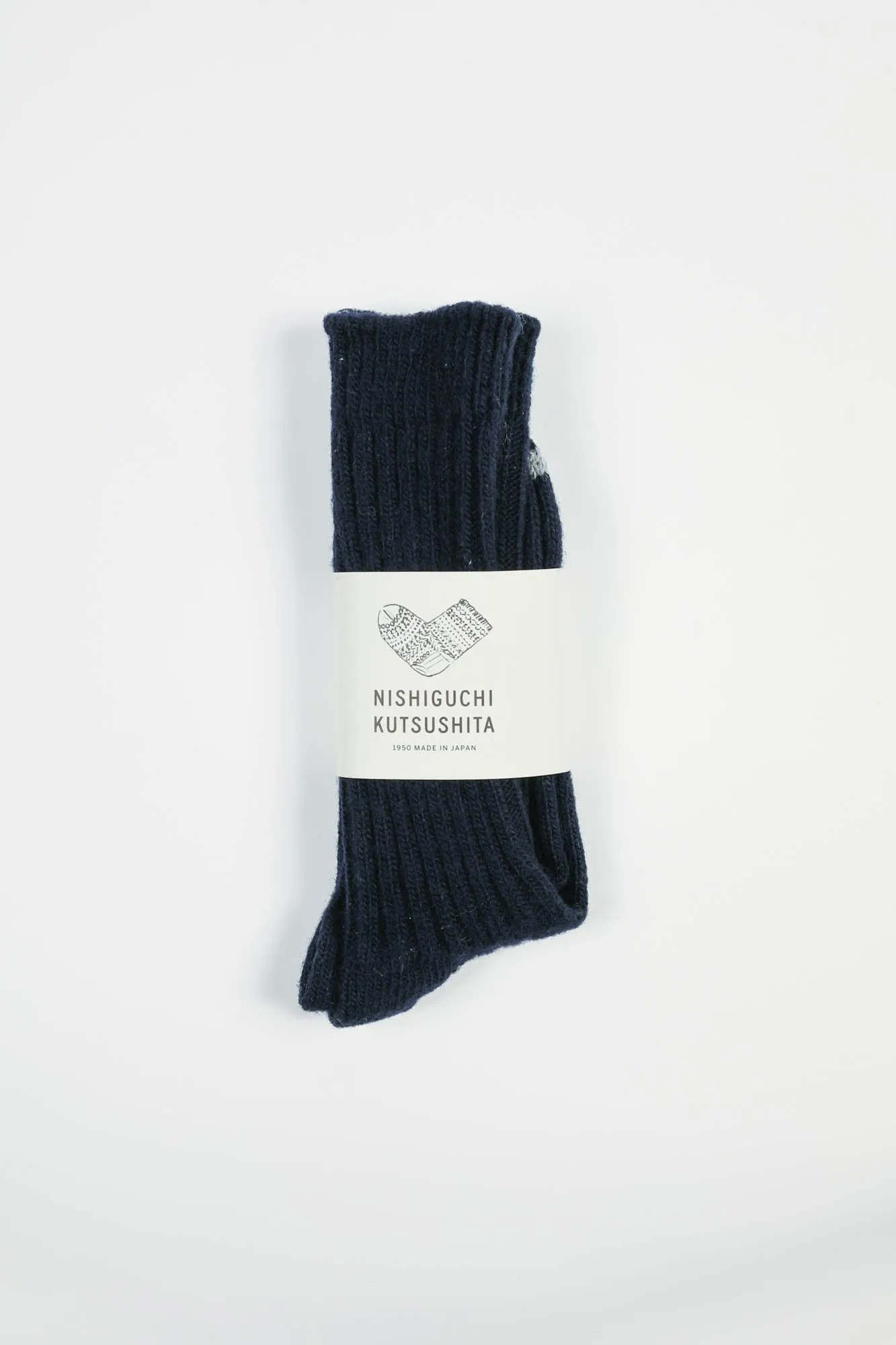 Praha Wool Ribbed Socks | Navy