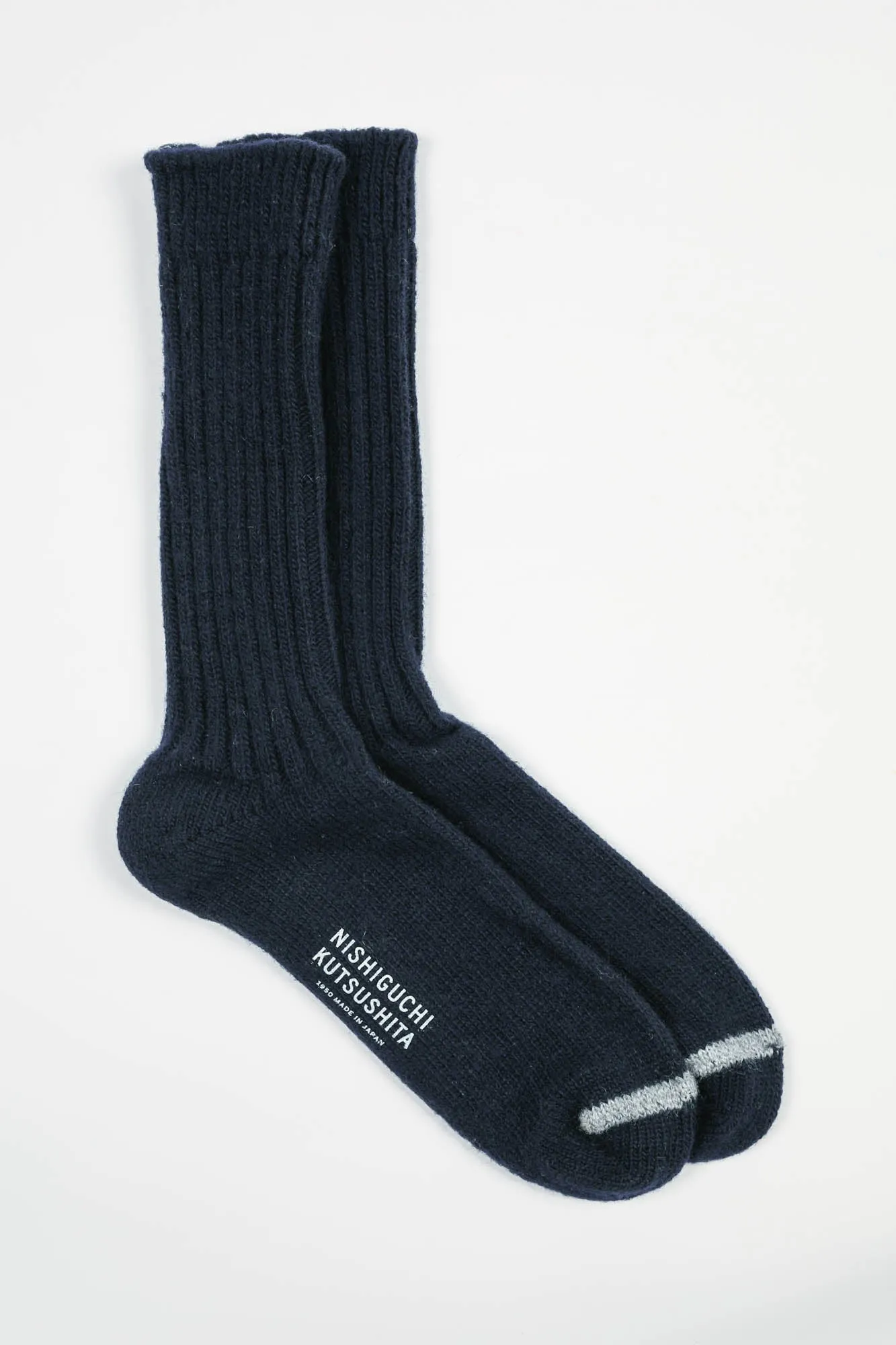 Praha Wool Ribbed Socks | Navy