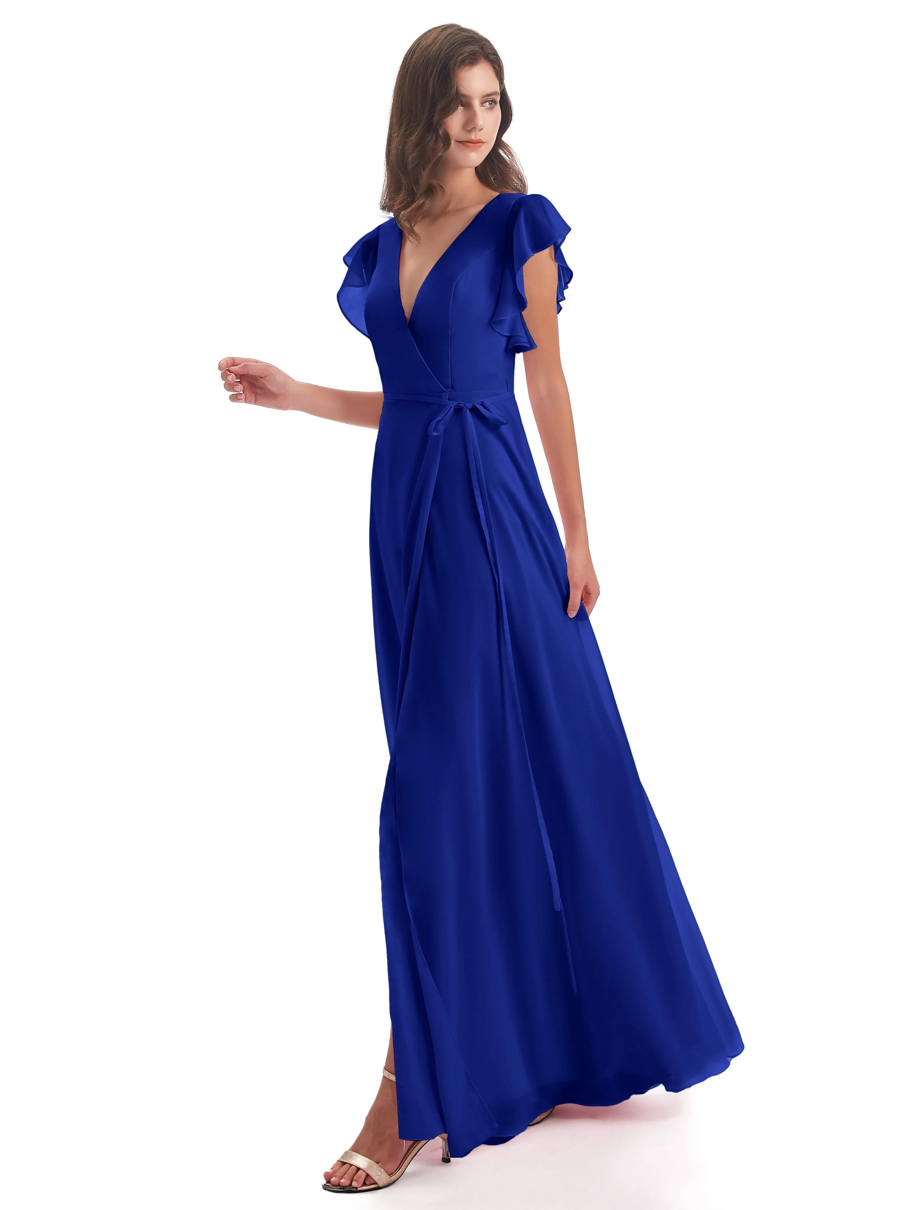 Royal Blue Bridesmaid Dresses Asos Hope Charming V Neck Long Chiffon Bridesmaid Dresses