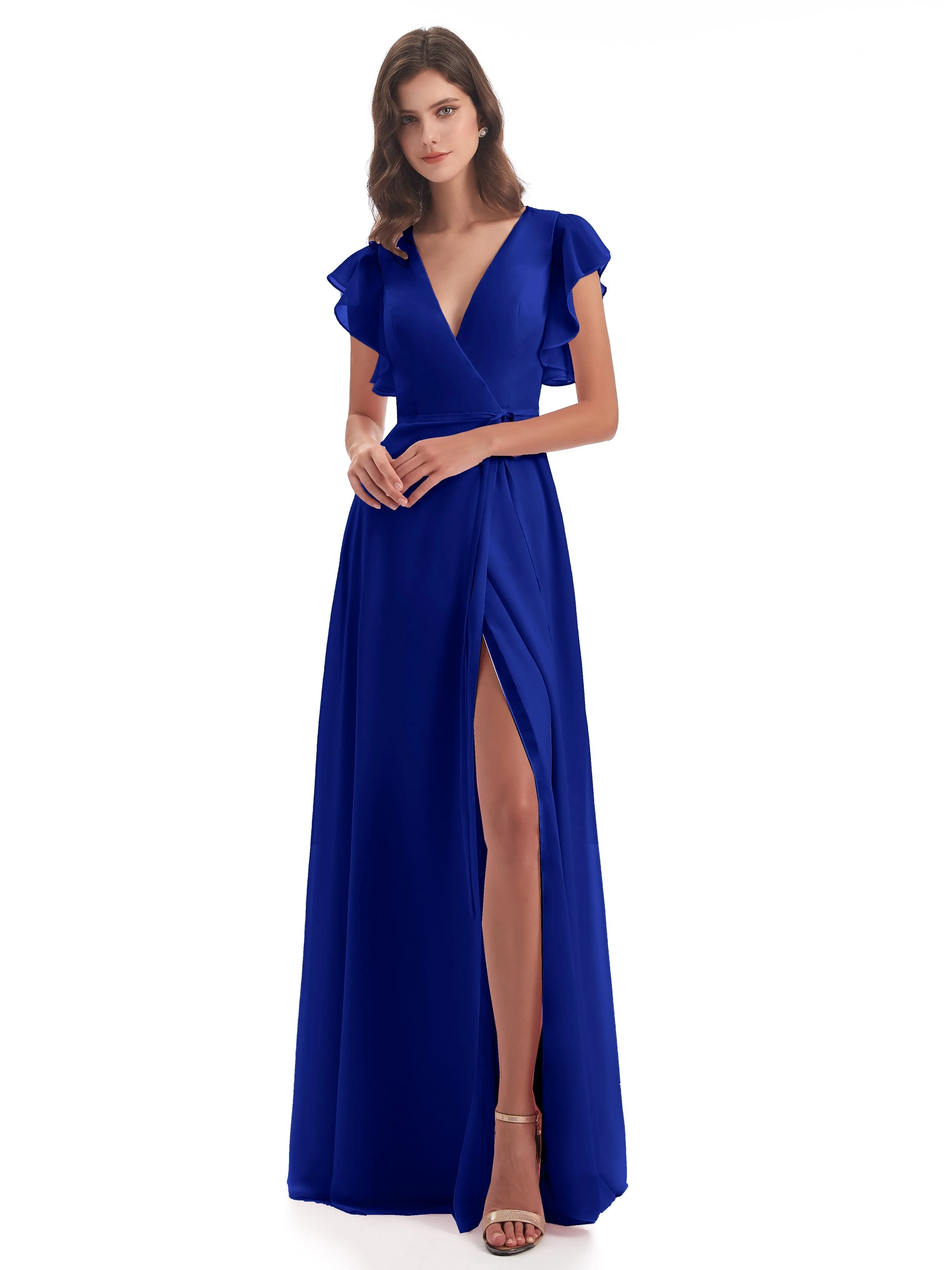 Royal Blue Bridesmaid Dresses Asos Hope Charming V Neck Long Chiffon Bridesmaid Dresses