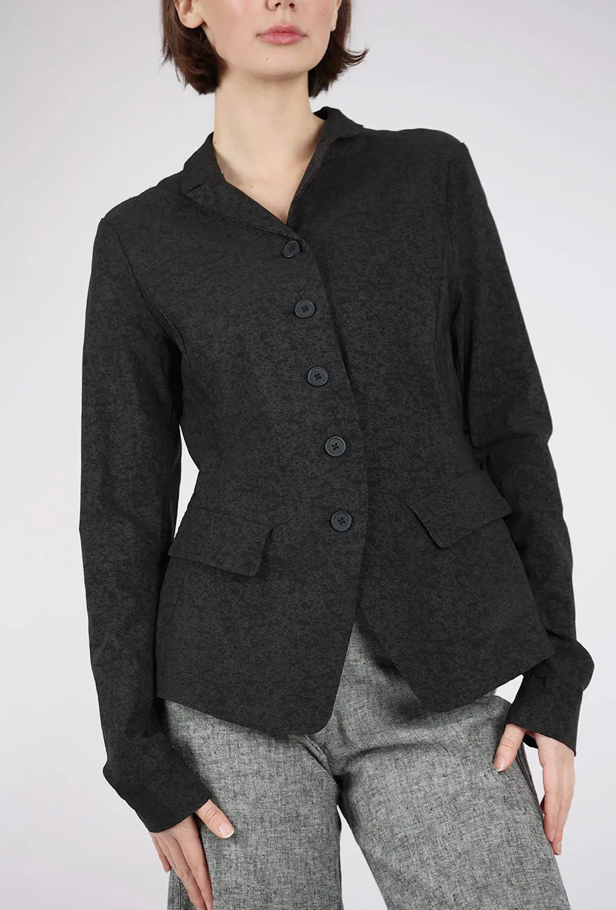 Signature Stretch Classic Blazer, Black Print