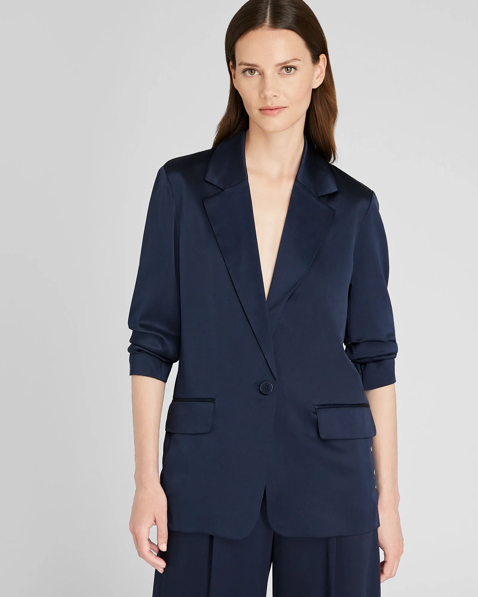 Silk Charmeuse Relaxed Blazer