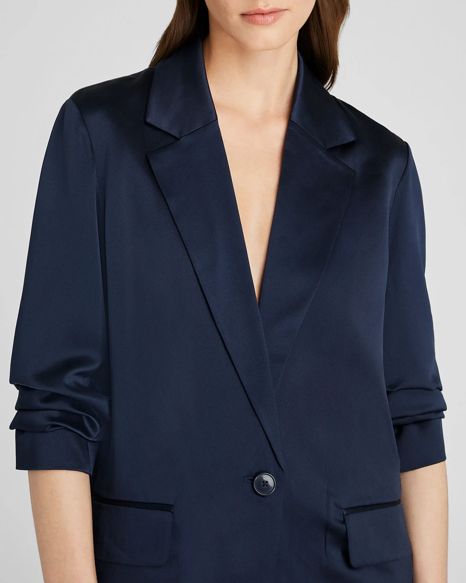 Silk Charmeuse Relaxed Blazer