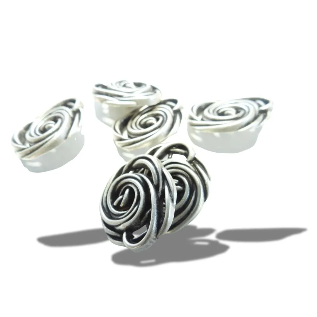 Silver-Colored Flower-Shaped Buttons