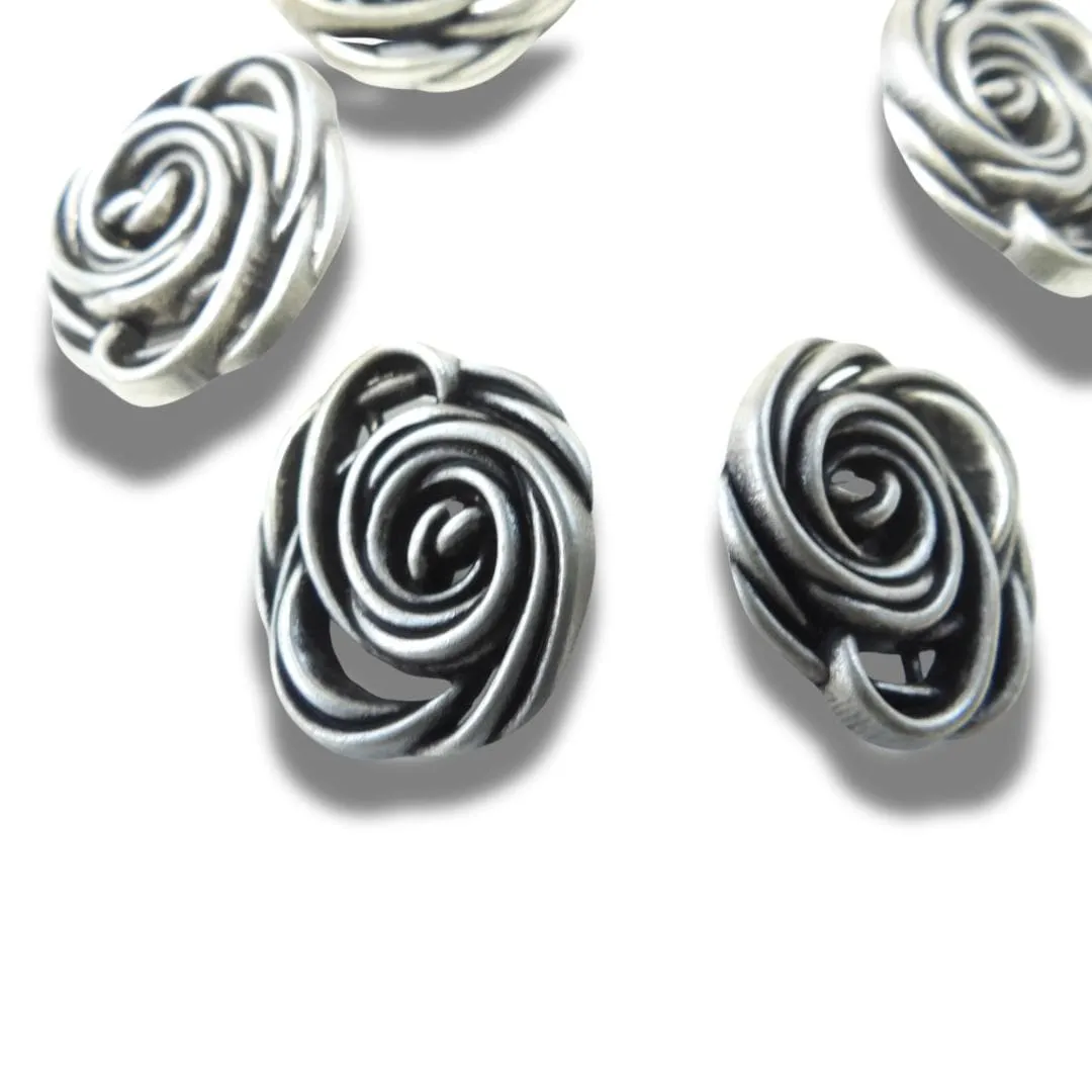 Silver-Colored Flower-Shaped Buttons