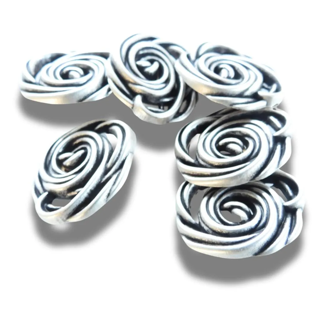 Silver-Colored Flower-Shaped Buttons