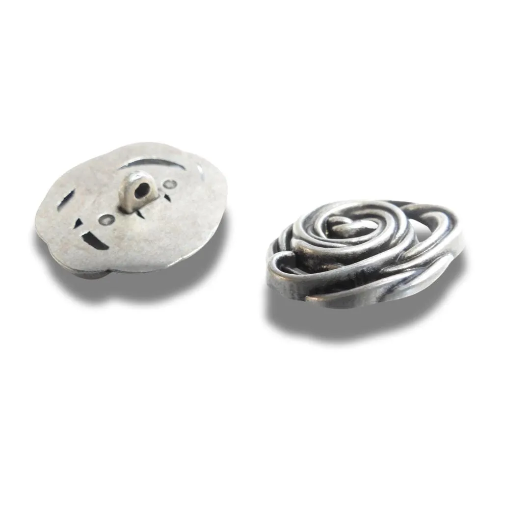 Silver-Colored Flower-Shaped Buttons