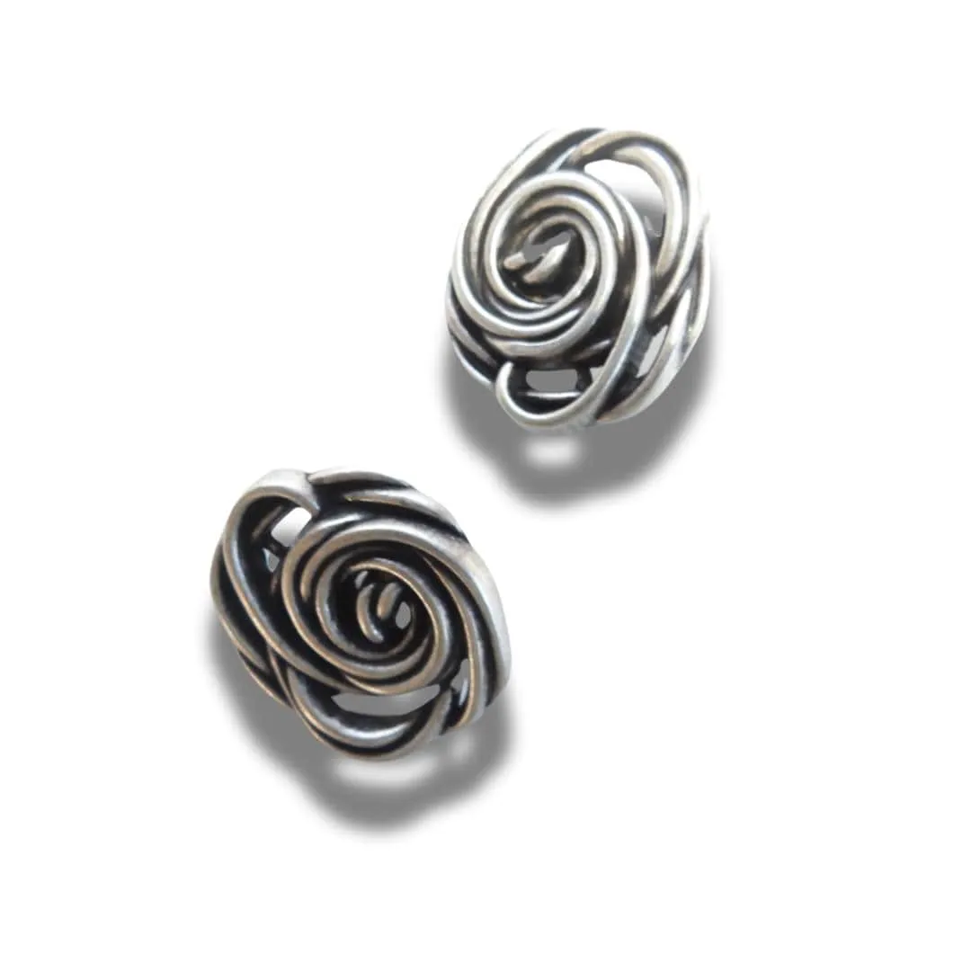 Silver-Colored Flower-Shaped Buttons