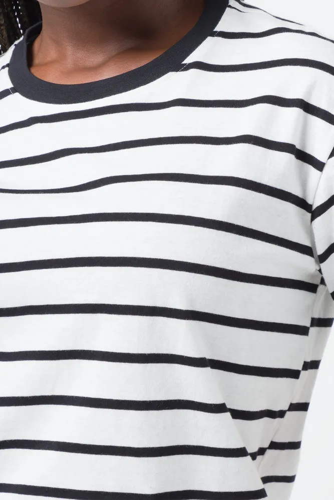 Stripe Short Sleeve T-Shirt White And Black