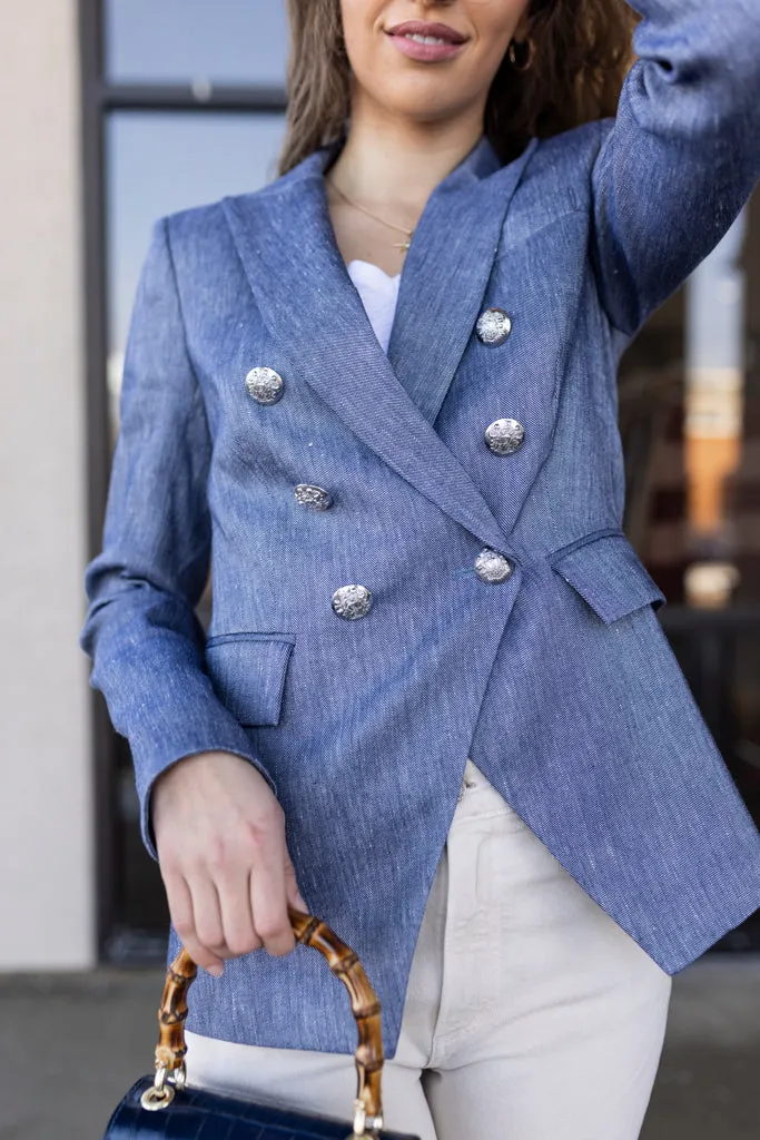 Veronica Beard Miller Dickey Jacket, Blue Melange