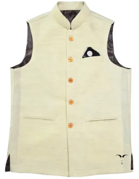 White Pashmina Nehru Jacket 5534