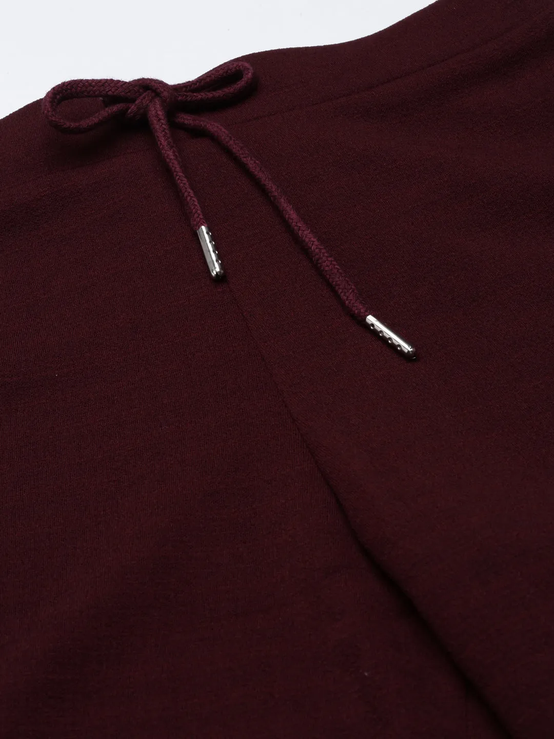 Women Maroon Solid Trouser