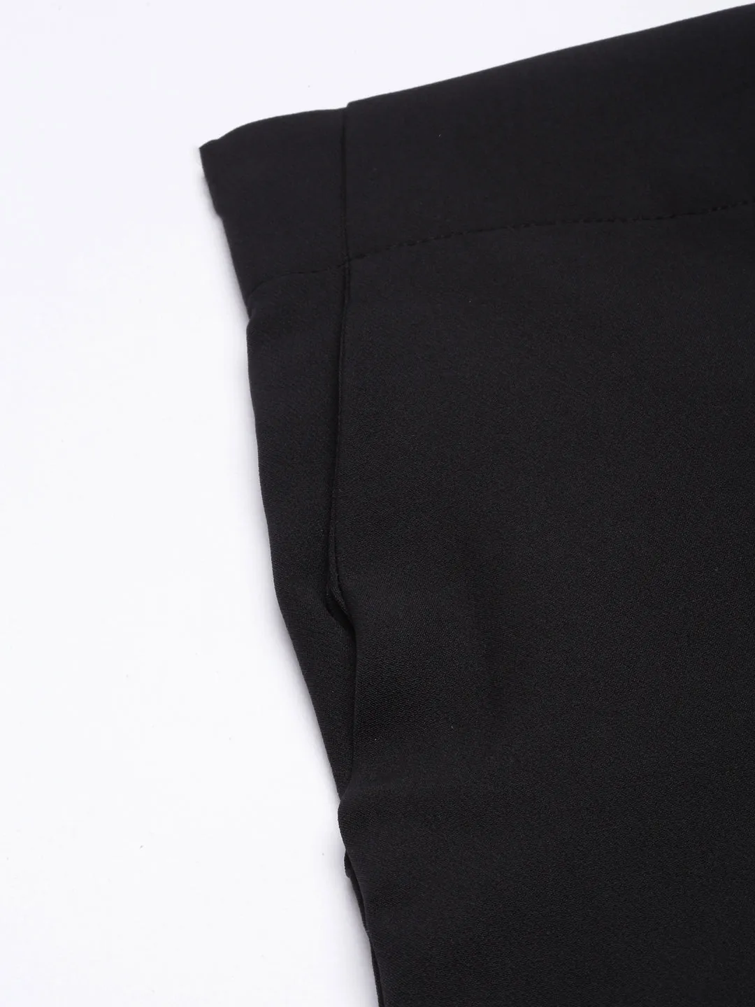 Women Solid Black Formal Trousers