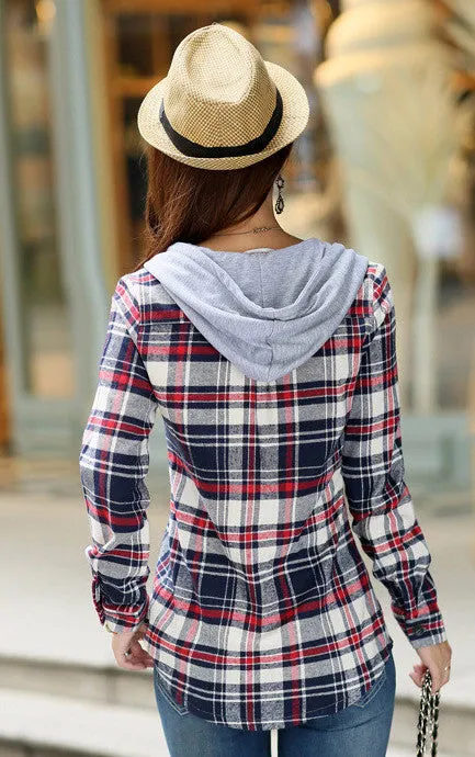 Women's Stylish Casual Plaid Sweatshirt