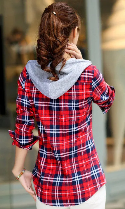 Women's Stylish Casual Plaid Sweatshirt