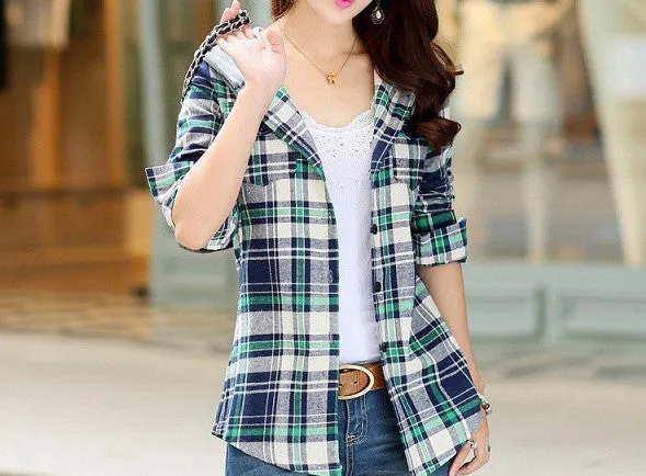 Women's Stylish Casual Plaid Sweatshirt