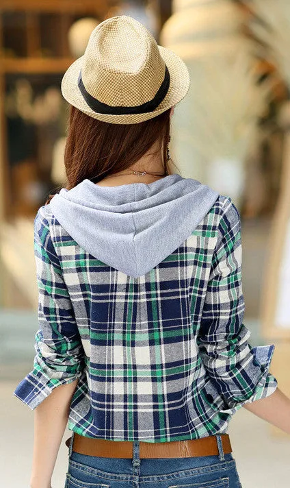 Women's Stylish Casual Plaid Sweatshirt