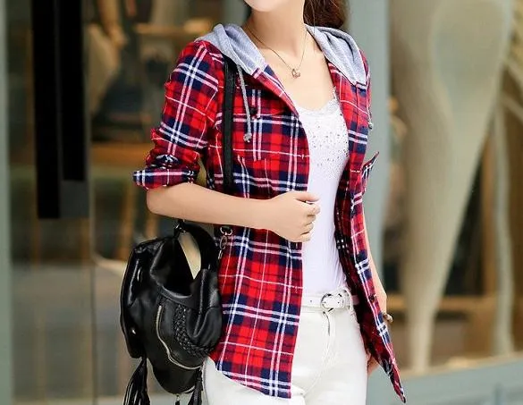 Women's Stylish Casual Plaid Sweatshirt