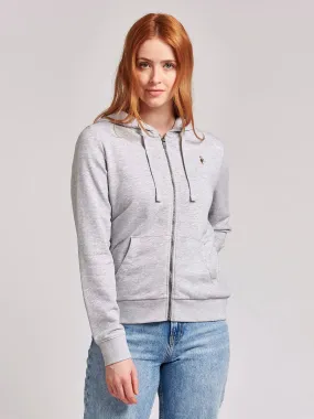 Womens Zip-Through Hoodie in Pearl Grey Marl